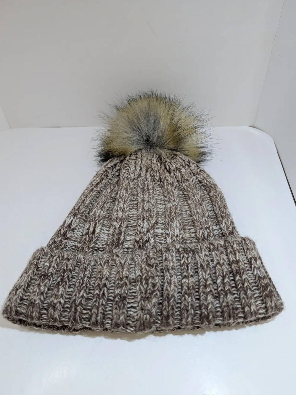Sweet Turns knit pompom fleece lined beanie hat